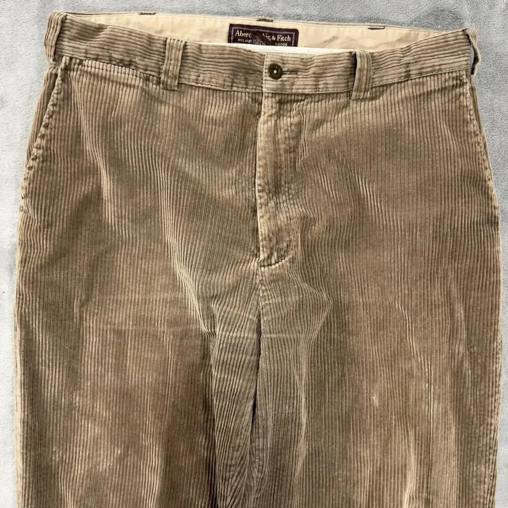 Vintage Abercrombie Fitch Pants‎ Mens 36x30 Baggy Corduroy Brown Skater Y2K Wide